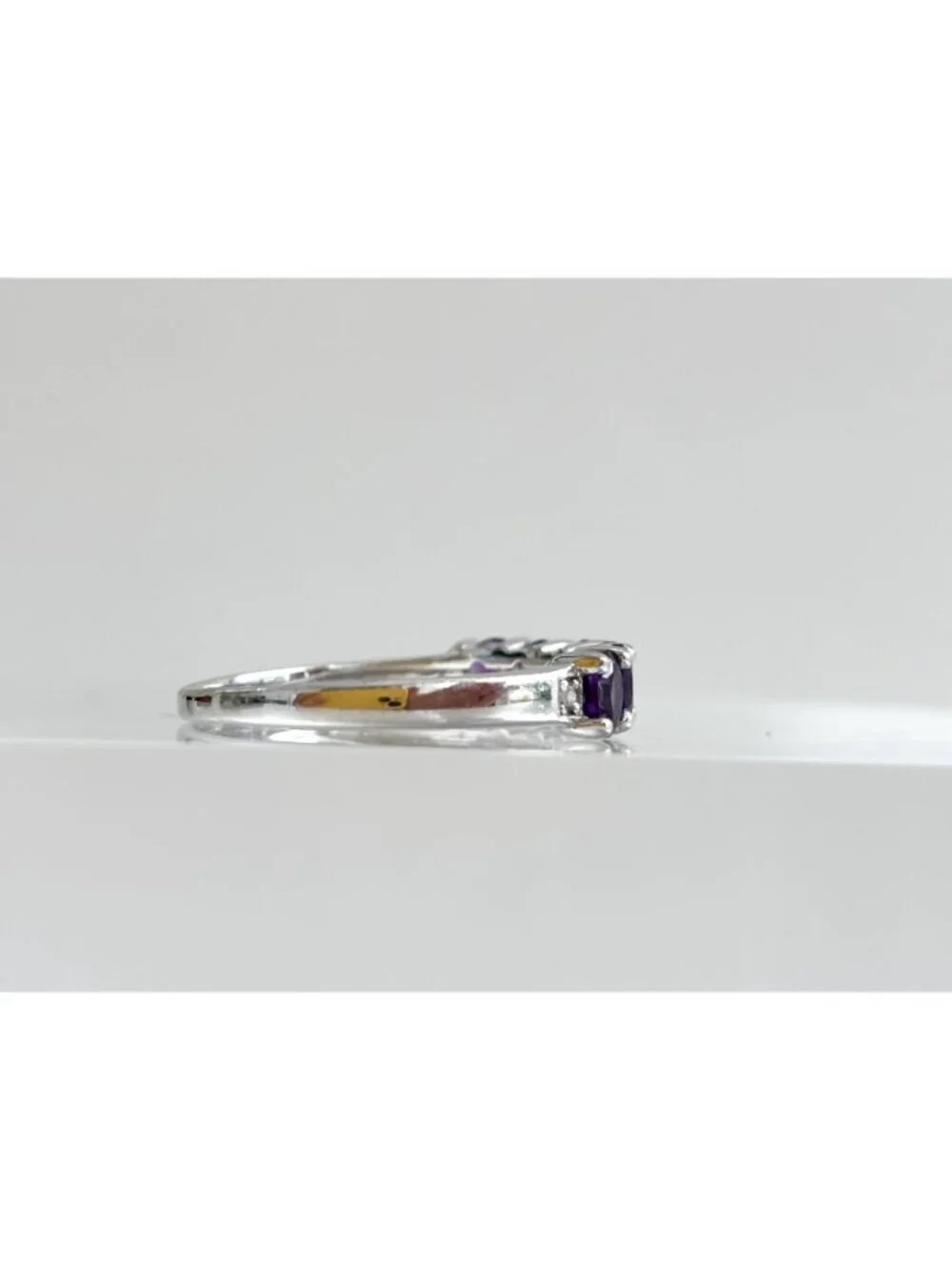 Thai Made Amethyst Gemstone Oval Cut Sterling Silver 925 Vintage Ring - sz 7.75